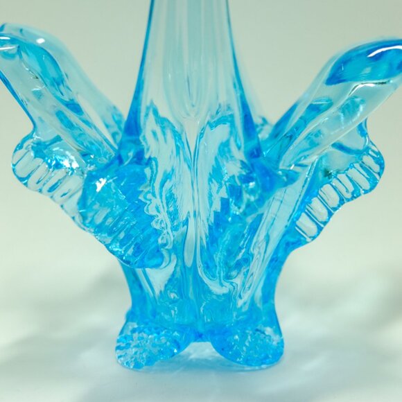 Mid Century 1960s Blue Chalet Glass Basket Bonbonnière - Canadian Art Glass - Picture 8 of 8